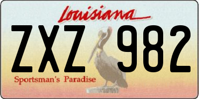 LA license plate ZXZ982