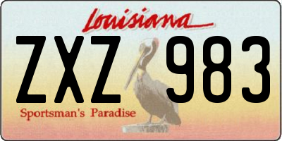 LA license plate ZXZ983