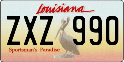 LA license plate ZXZ990