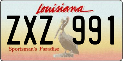 LA license plate ZXZ991