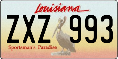 LA license plate ZXZ993