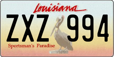 LA license plate ZXZ994