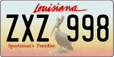 LA license plate ZXZ998