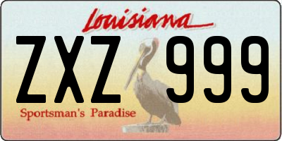 LA license plate ZXZ999