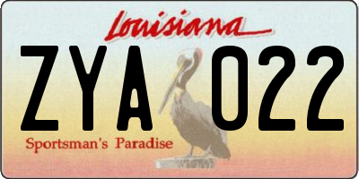 LA license plate ZYA022