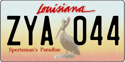 LA license plate ZYA044