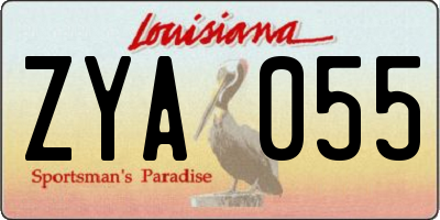 LA license plate ZYA055