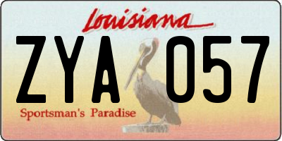 LA license plate ZYA057