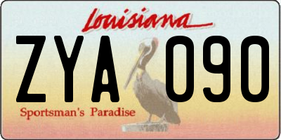 LA license plate ZYA090
