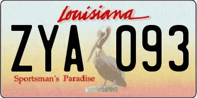 LA license plate ZYA093