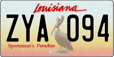 LA license plate ZYA094