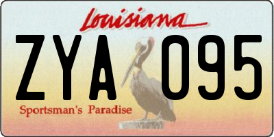 LA license plate ZYA095