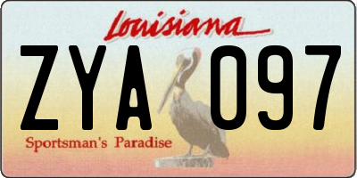 LA license plate ZYA097