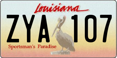 LA license plate ZYA107