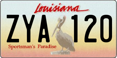 LA license plate ZYA120