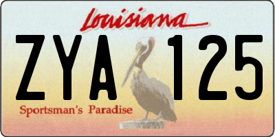 LA license plate ZYA125