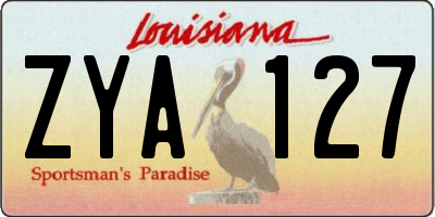 LA license plate ZYA127