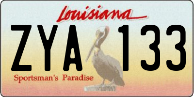 LA license plate ZYA133