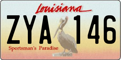 LA license plate ZYA146