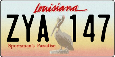 LA license plate ZYA147