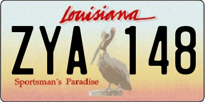 LA license plate ZYA148
