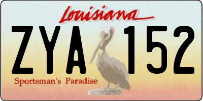 LA license plate ZYA152