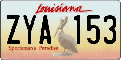 LA license plate ZYA153