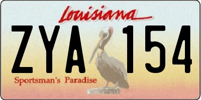 LA license plate ZYA154