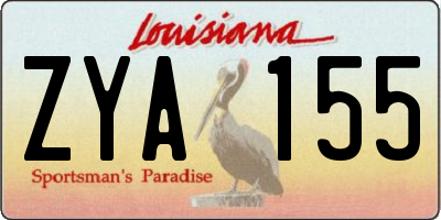 LA license plate ZYA155