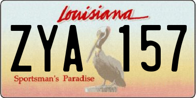 LA license plate ZYA157
