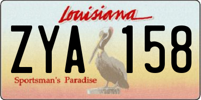 LA license plate ZYA158