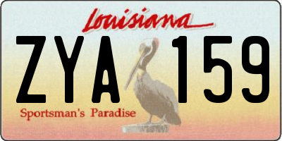 LA license plate ZYA159