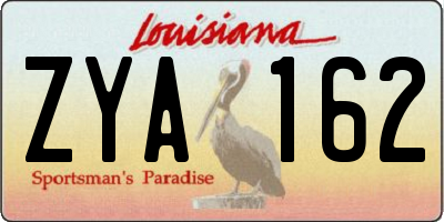 LA license plate ZYA162