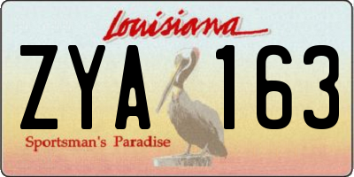 LA license plate ZYA163