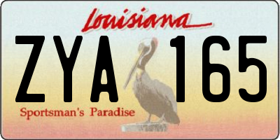 LA license plate ZYA165