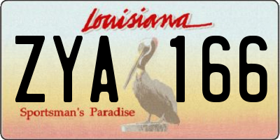 LA license plate ZYA166