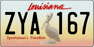 LA license plate ZYA167