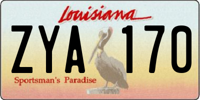 LA license plate ZYA170