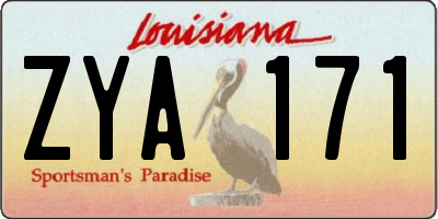 LA license plate ZYA171