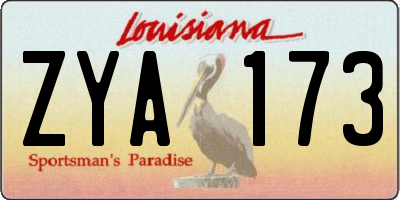 LA license plate ZYA173