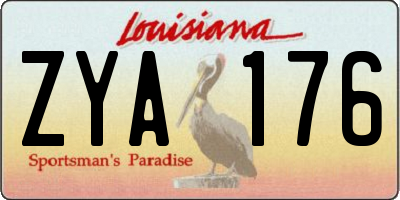 LA license plate ZYA176
