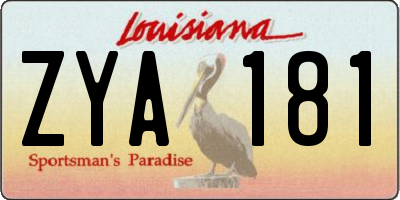 LA license plate ZYA181