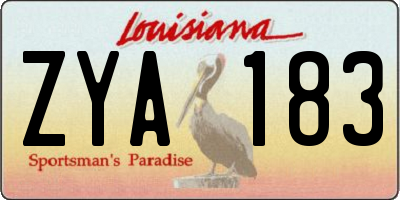 LA license plate ZYA183