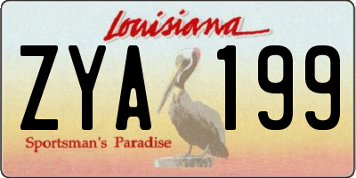 LA license plate ZYA199