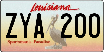 LA license plate ZYA200