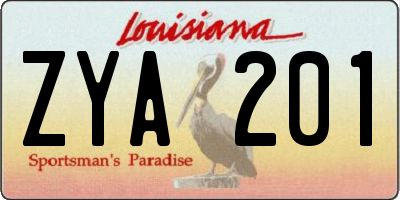 LA license plate ZYA201