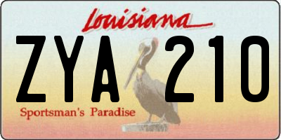LA license plate ZYA210