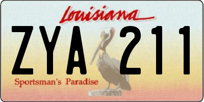 LA license plate ZYA211