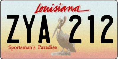 LA license plate ZYA212