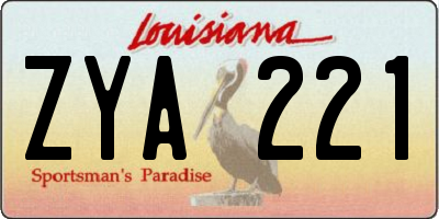 LA license plate ZYA221